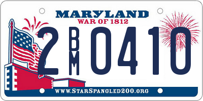 MD license plate 2BM0410
