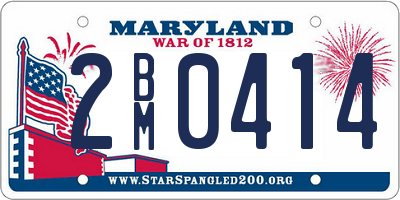 MD license plate 2BM0414
