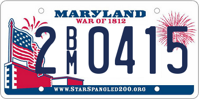 MD license plate 2BM0415