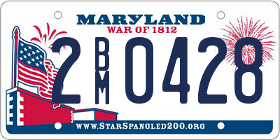 MD license plate 2BM0428