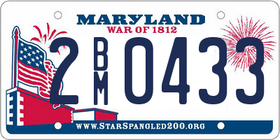 MD license plate 2BM0433