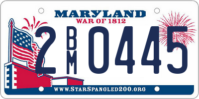 MD license plate 2BM0445