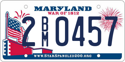 MD license plate 2BM0457