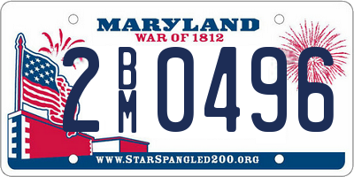 MD license plate 2BM0496
