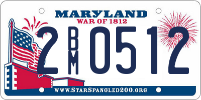MD license plate 2BM0512