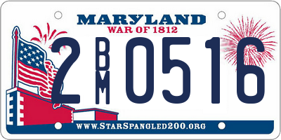 MD license plate 2BM0516