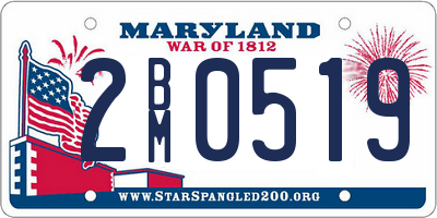 MD license plate 2BM0519