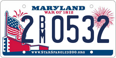 MD license plate 2BM0532