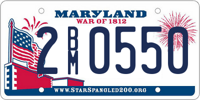 MD license plate 2BM0550