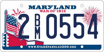 MD license plate 2BM0554