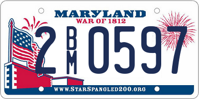MD license plate 2BM0597