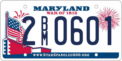 MD license plate 2BM0601