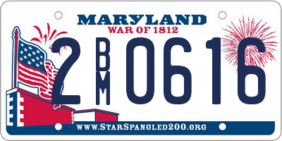 MD license plate 2BM0616