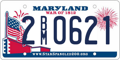MD license plate 2BM0621