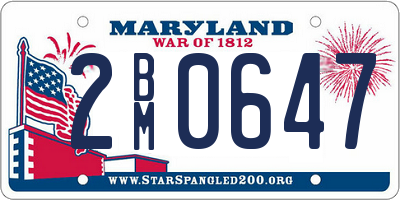 MD license plate 2BM0647