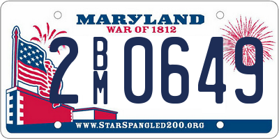 MD license plate 2BM0649