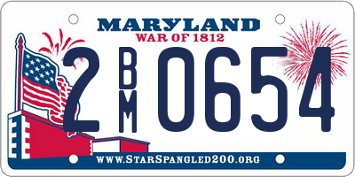 MD license plate 2BM0654