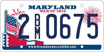MD license plate 2BM0675