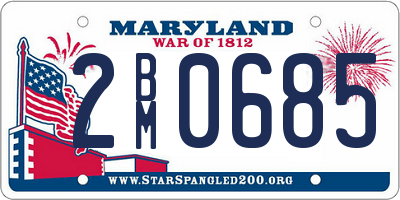 MD license plate 2BM0685
