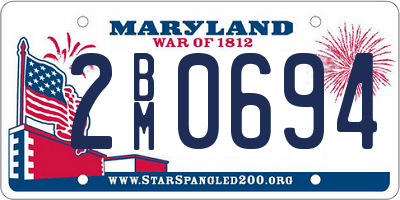 MD license plate 2BM0694