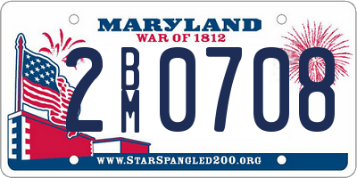 MD license plate 2BM0708