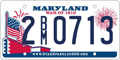 MD license plate 2BM0713