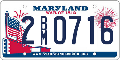 MD license plate 2BM0716