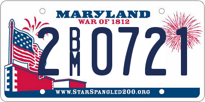 MD license plate 2BM0721
