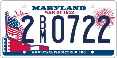 MD license plate 2BM0722