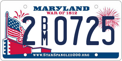 MD license plate 2BM0725