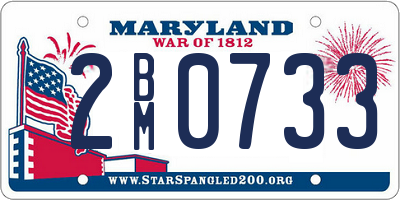 MD license plate 2BM0733