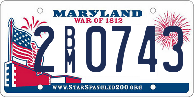 MD license plate 2BM0743