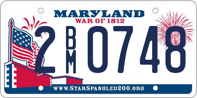 MD license plate 2BM0748