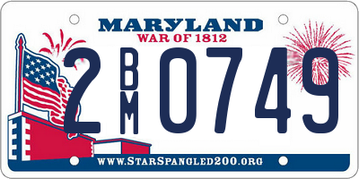 MD license plate 2BM0749