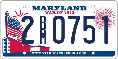 MD license plate 2BM0751