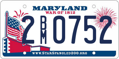 MD license plate 2BM0752
