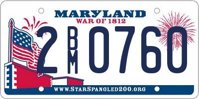 MD license plate 2BM0760