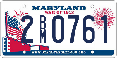 MD license plate 2BM0761