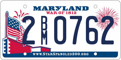 MD license plate 2BM0762