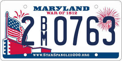 MD license plate 2BM0763