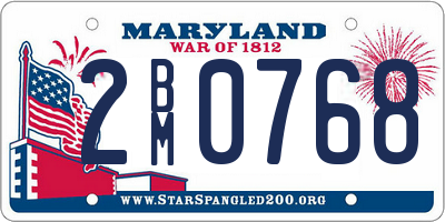 MD license plate 2BM0768