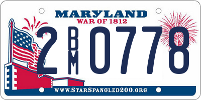 MD license plate 2BM0778