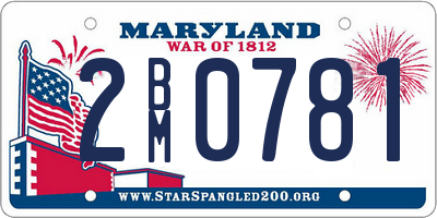 MD license plate 2BM0781