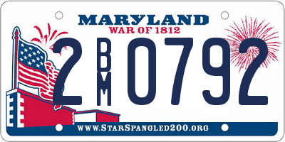 MD license plate 2BM0792