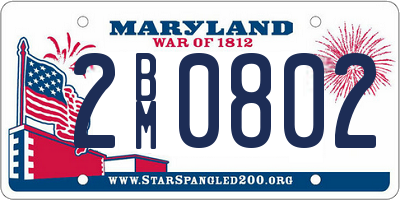 MD license plate 2BM0802
