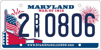 MD license plate 2BM0806
