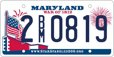 MD license plate 2BM0819