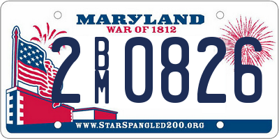 MD license plate 2BM0826