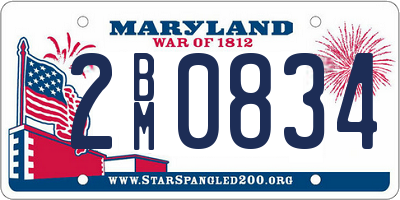 MD license plate 2BM0834