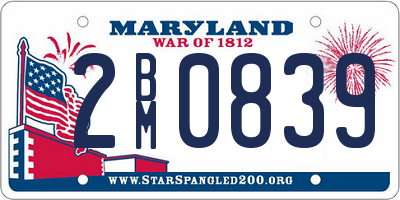 MD license plate 2BM0839